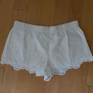 Eyelet mini shorts